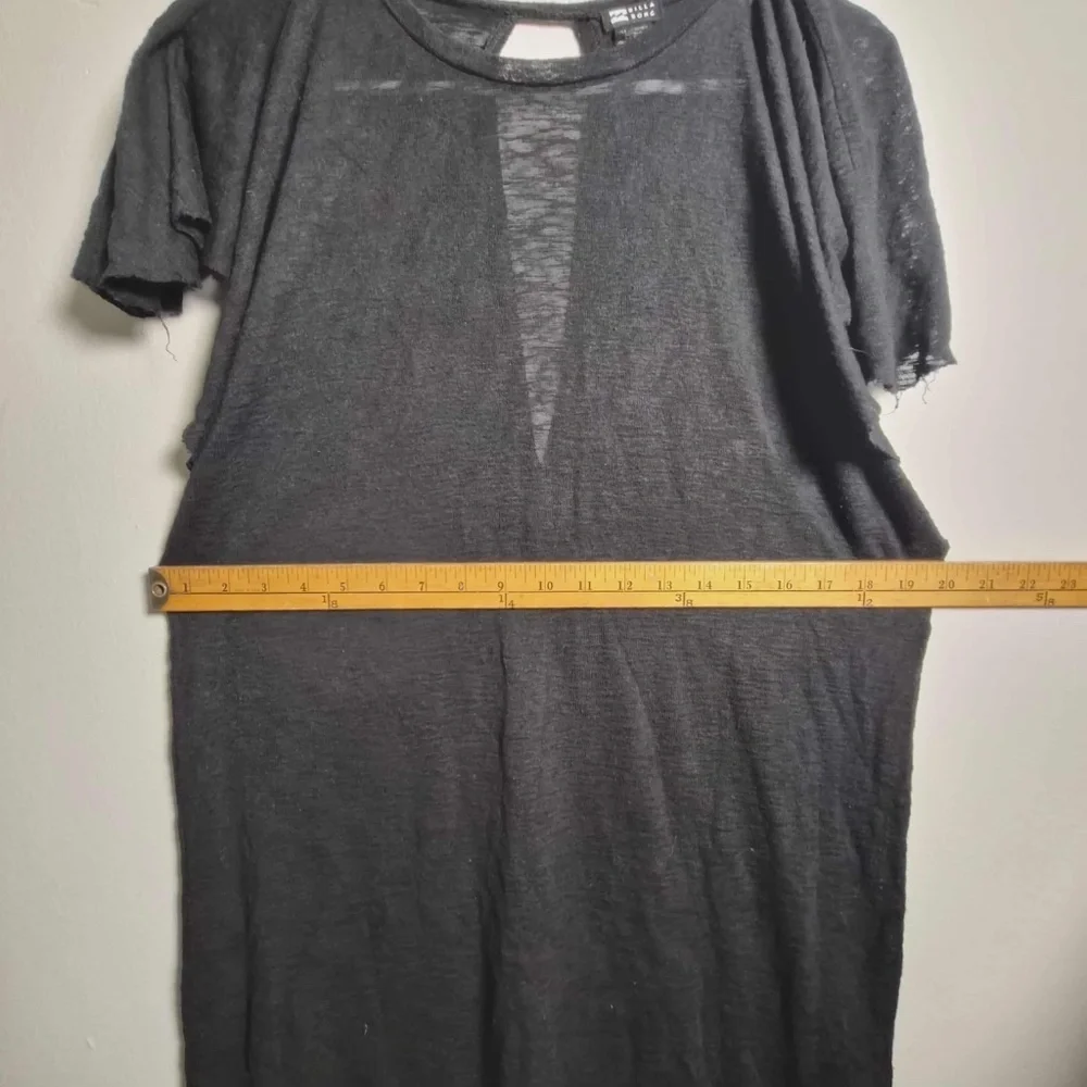 Billabong Out For Waves Sheer Coastal Cover Up Burnout Knit Fluttery Tunic Top L - Picture 13 of 14